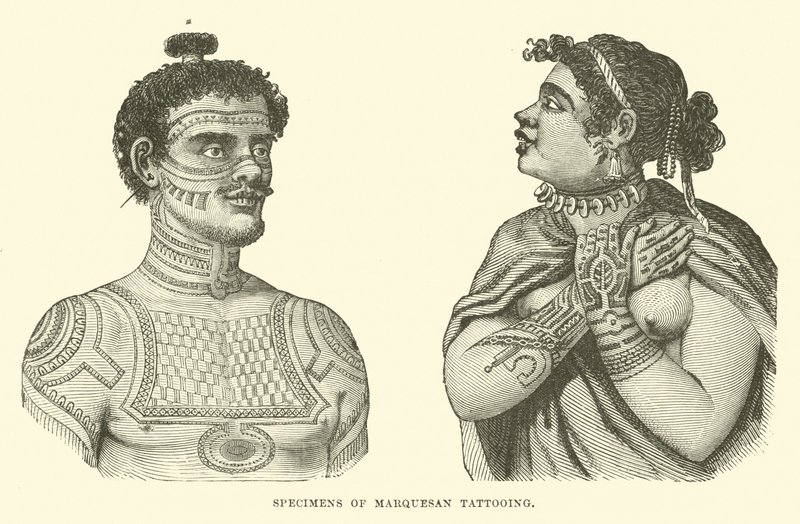 Esemplari di tatuaggi marquesani da English School