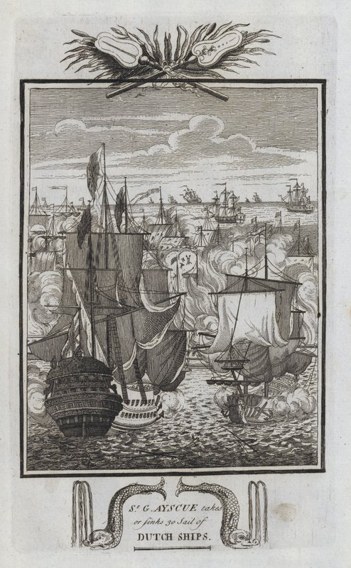 Sr G Ayscue affonda o cattura 30 navi olandesi da English School