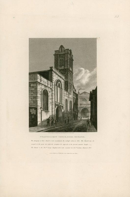 Chiesa di San Bartolomeo, Royal Exchange, Londra da English School