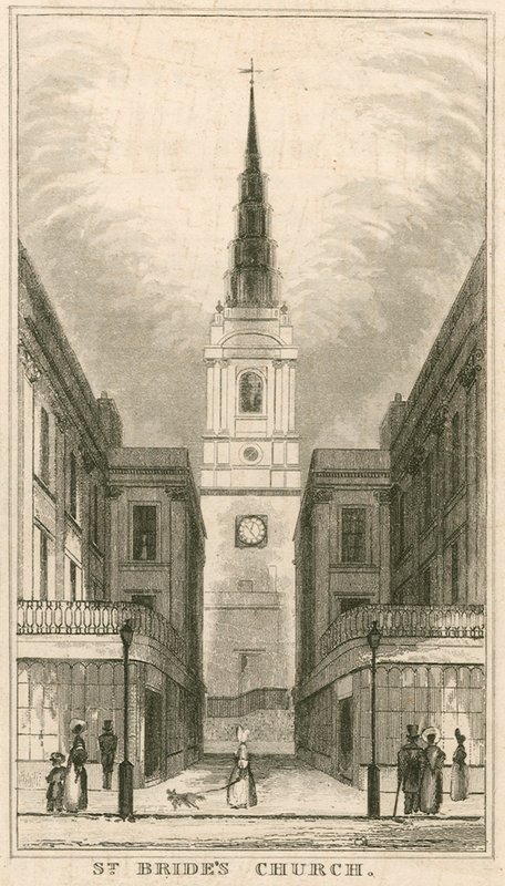 Chiesa di St Brides, Fleet Street, Londra da English School