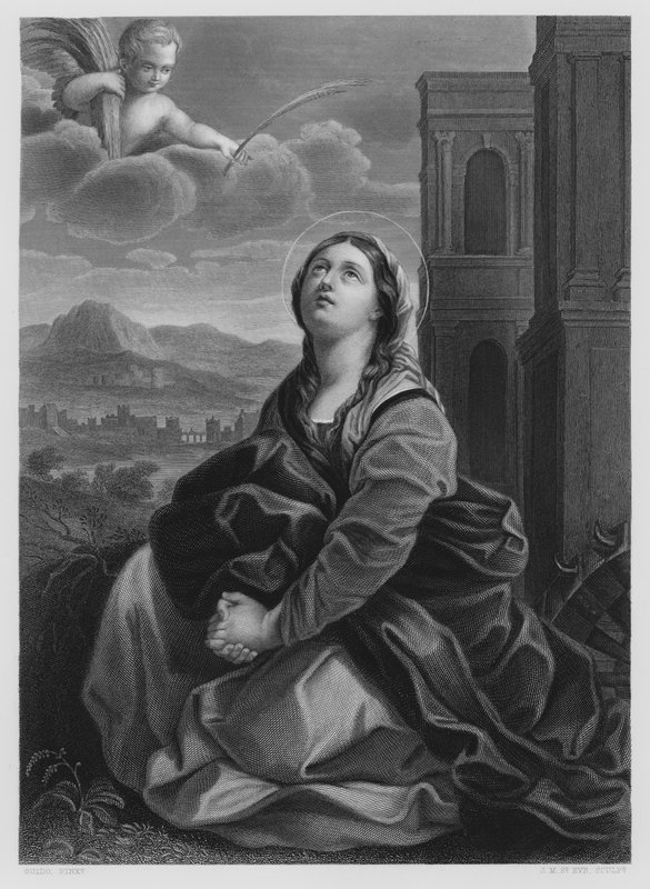 Santa Caterina, dal dipinto nella collezione reale (incisione) da English School