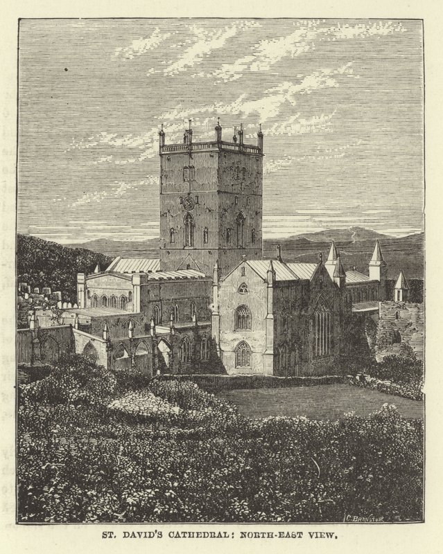 Cattedrale di St Davids, vista nord-est da English School