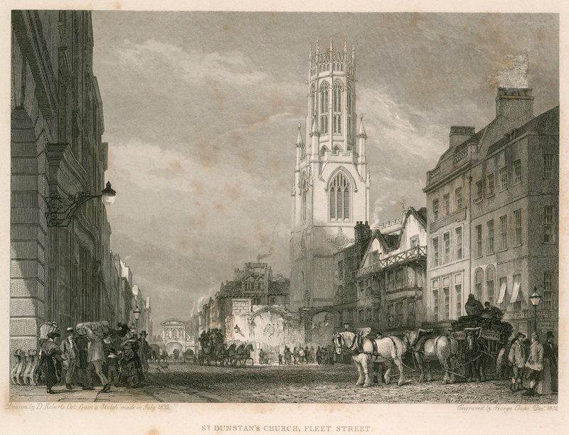 Chiesa di St Dunstans, Fleet Street, Londra da English School