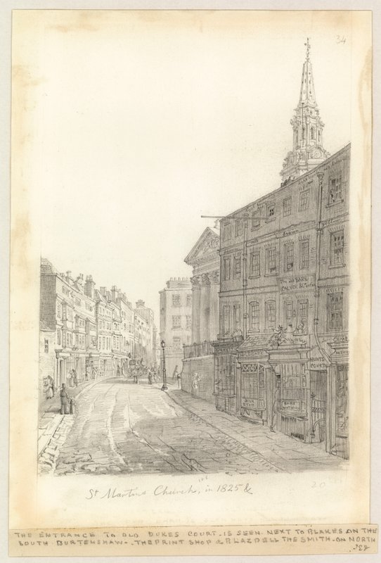 Chiesa di San Martino nel 1825 da English School
