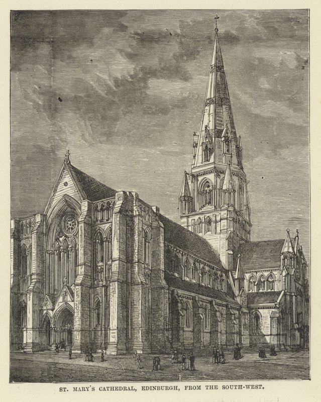 Cattedrale di St Mary, Edimburgo, da sud-ovest da English School