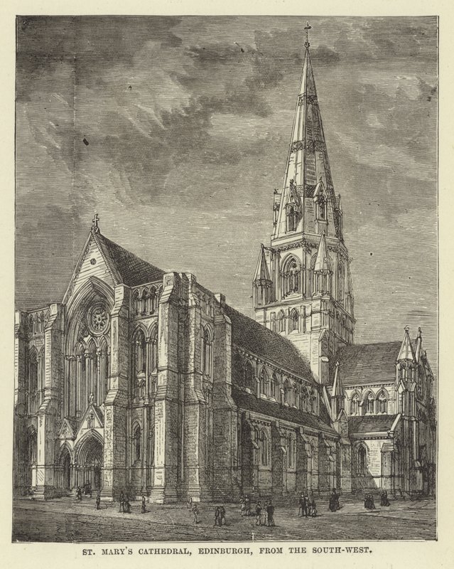 Cattedrale di St Mary, Edimburgo, da sud-ovest da English School