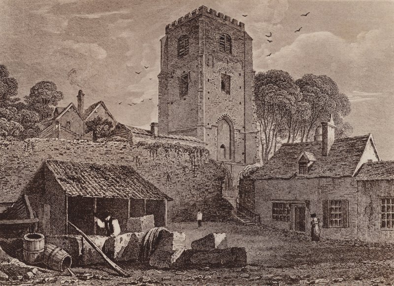 Chiesa di Santa Maria che mostra il vecchio muro 1824 da English School