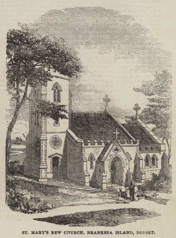 La nuova chiesa di Santa Maria, isola di Branksea, Dorset da English School
