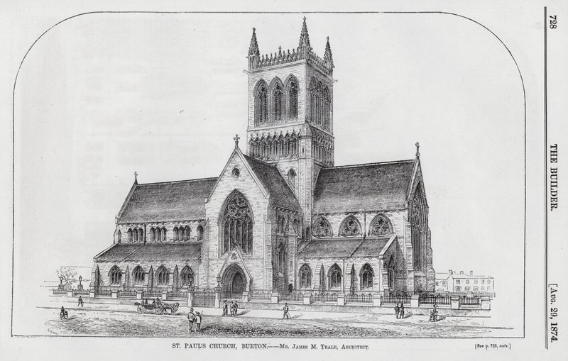 Chiesa di San Paolo, Burton (incisione) da English School