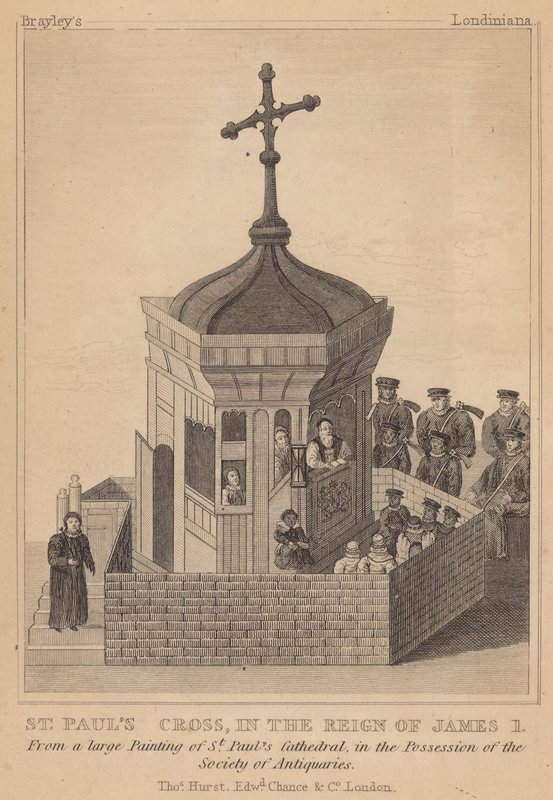 Croce di San Paolo, durante il regno di Re Giacomo I da English School