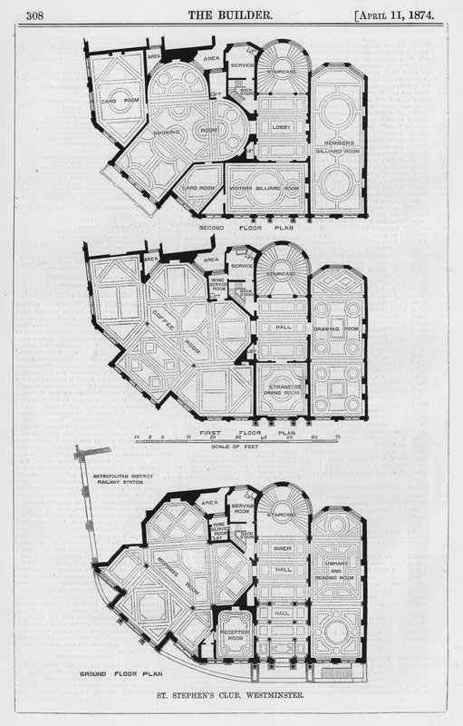 Il Club di San Stefano, Westminster (incisione) da English School