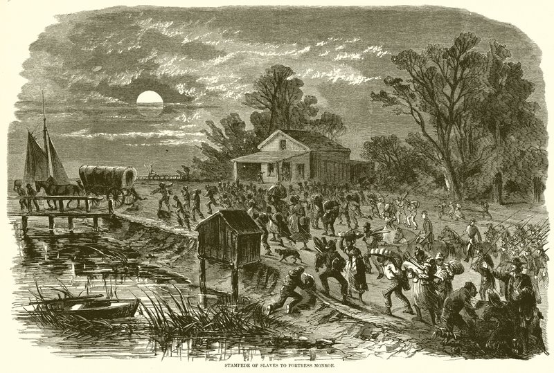 Fuga di schiavi verso la Fortezza Monroe da English School