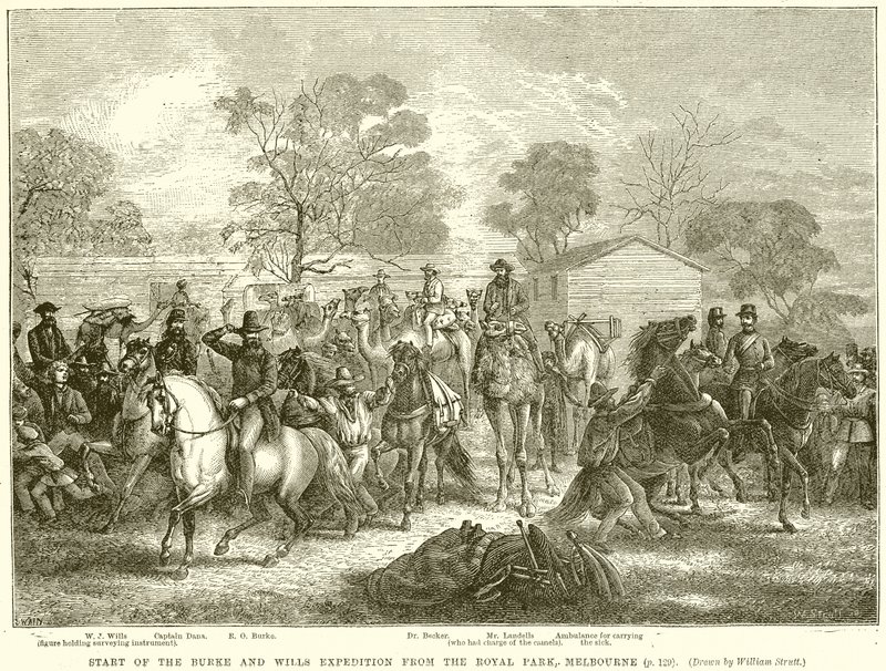 Partenza della Spedizione di Burke e Wills dal Royal Park, Melbourne da English School