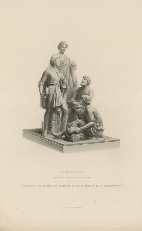 Statua che raffigura il Commercio che adorna il Memoriale di Alberto da English School