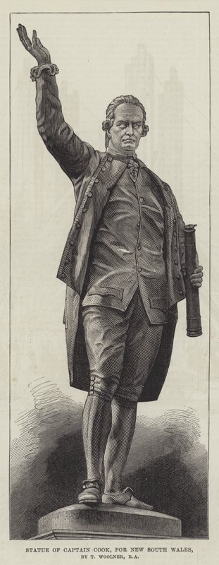 Statua del Capitano Cook, per il Nuovo Galles del Sud, di T Woolner, RA da English School