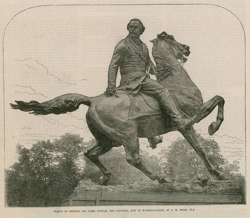 Statua del Generale Sir James Outram, per Calcutta, ora in Waterloo Place da English School
