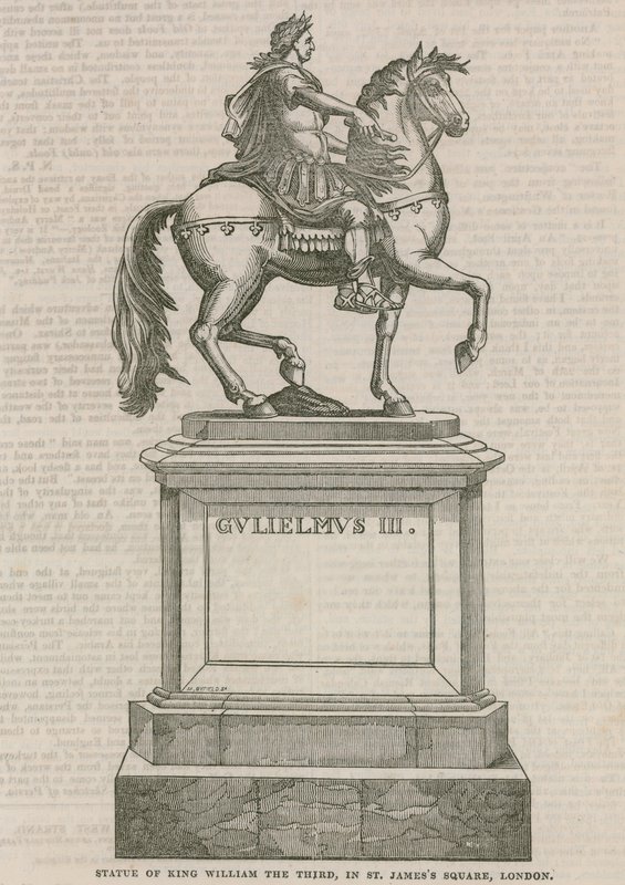 Statua di Re Guglielmo III, in St Jamess Square, Londra da English School