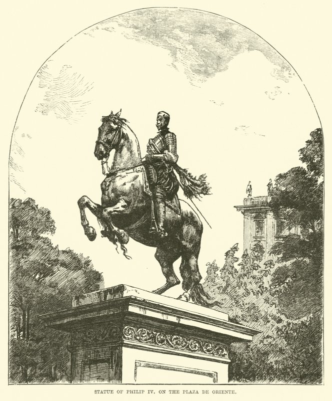 Statua di Filippo IV, sulla Plaza de Oriente da English School