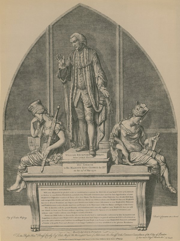 Statua di William Beckford nel Guildhall, Londra da English School