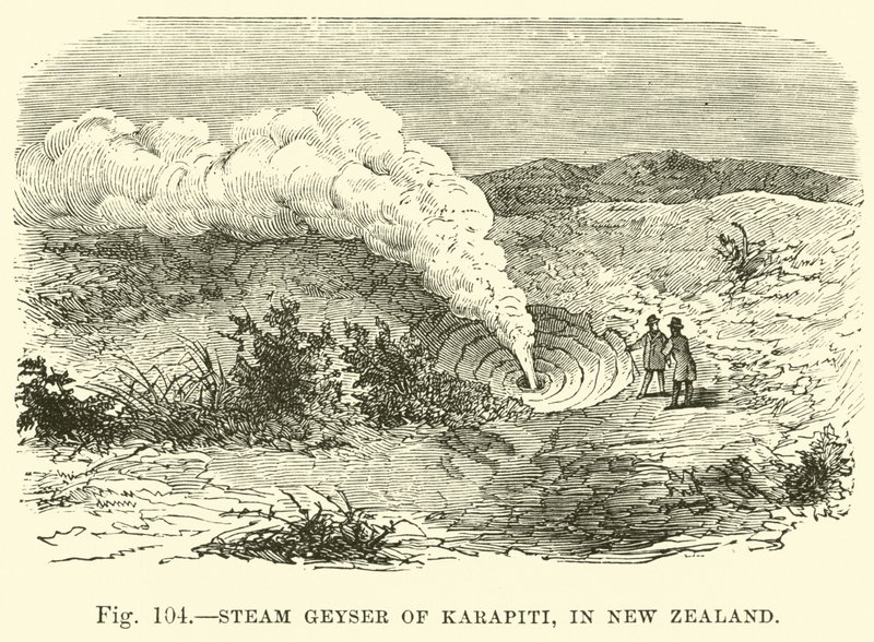 Geyser di vapore di Karapiti, in Nuova Zelanda da English School