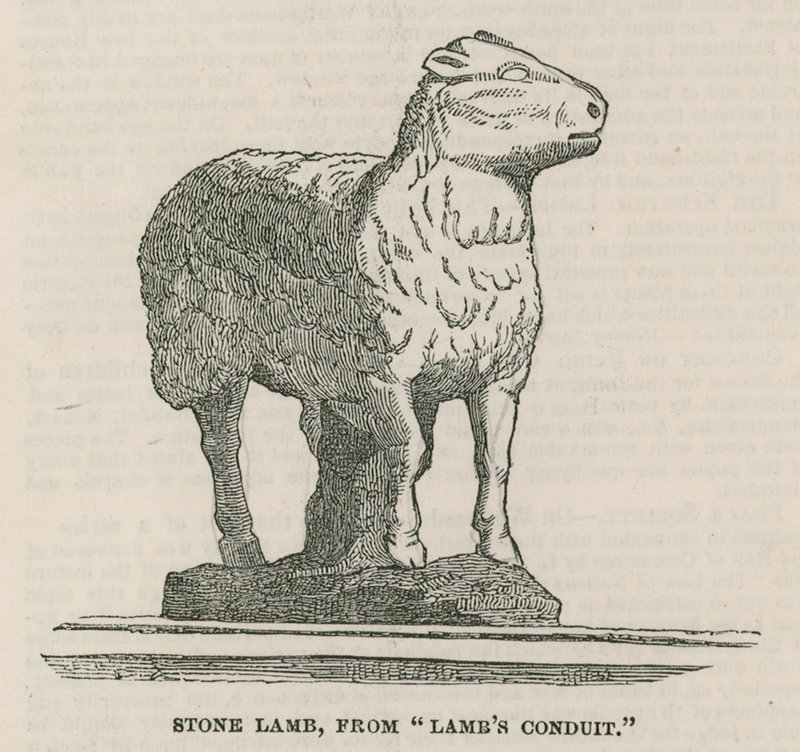 Agnello di pietra dal Lambs Conduit da English School