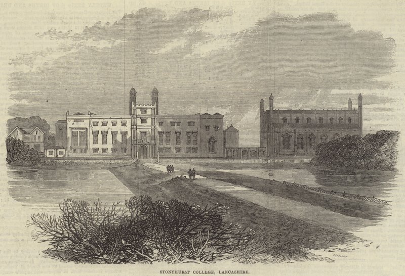 Collegio di Stonyhurst, Lancashire (incisione) da English School
