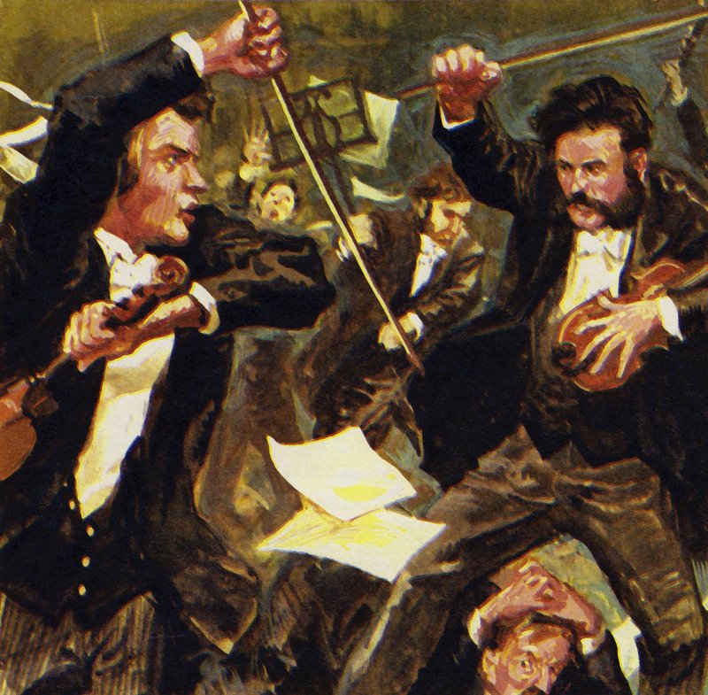 Strauss incontrò altri tre violinisti, ma vennero alle mani durante un concerto da English School