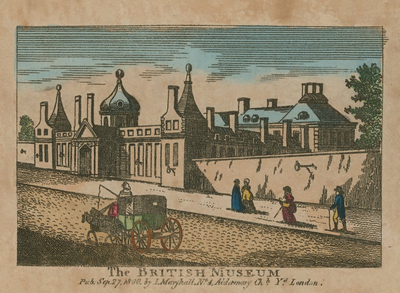 Scena di strada e il British Museum da English School