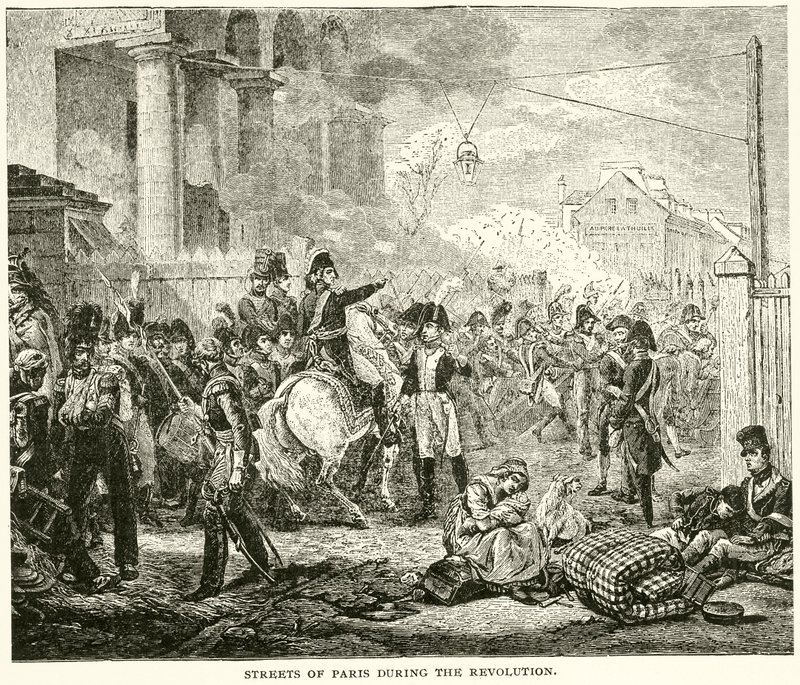Strade di Parigi durante la Rivoluzione da English School