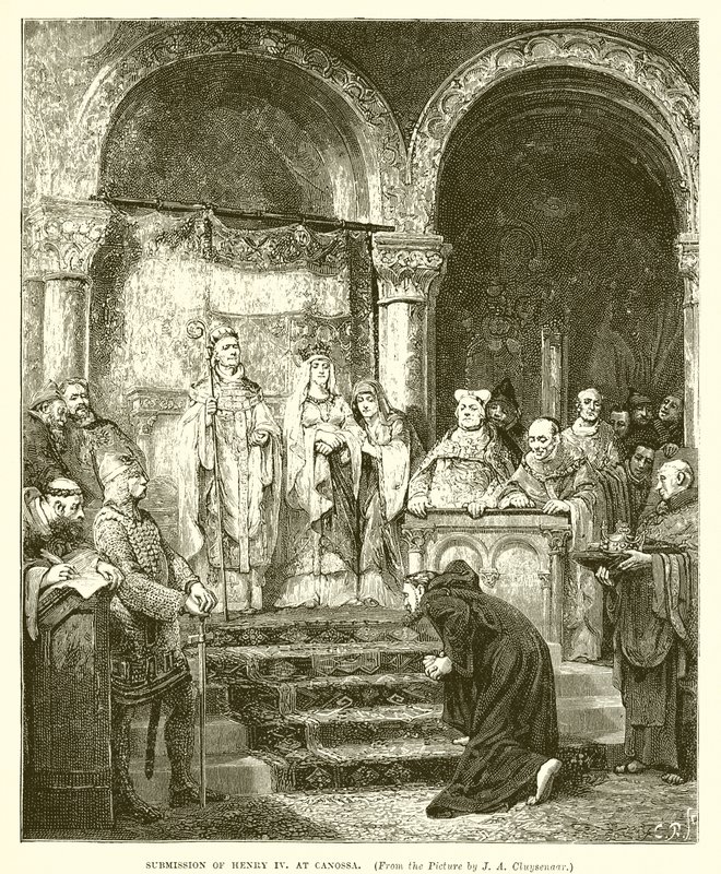 Sottomissione di Enrico IV a Canossa da English School