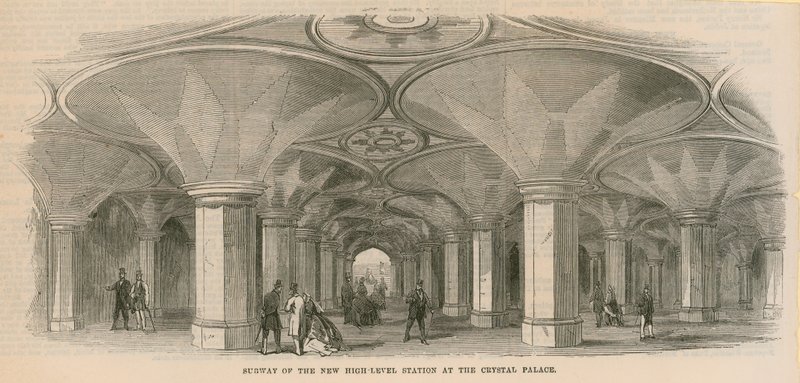 Sottopassaggio della nuova stazione ad alto livello al Crystal Palace da English School