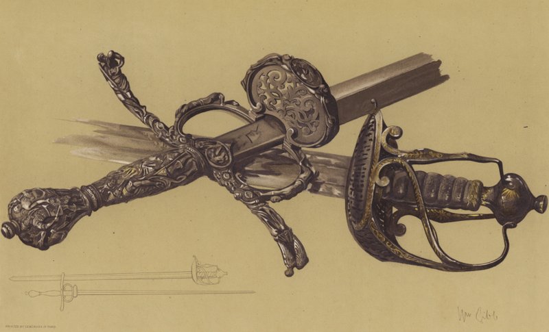 Spade di Oliver Cromwell e John Hampden da English School