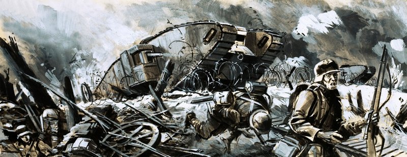 I carri armati apparvero per la prima volta durante la Prima Guerra Mondiale da English School