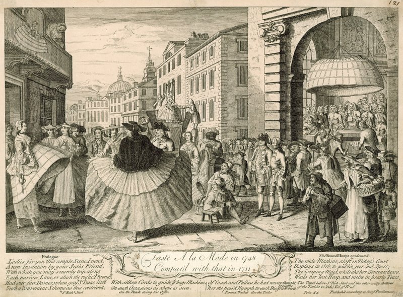 Gusto alla moda nel 1748 rispetto a quello del 1711 da English School
