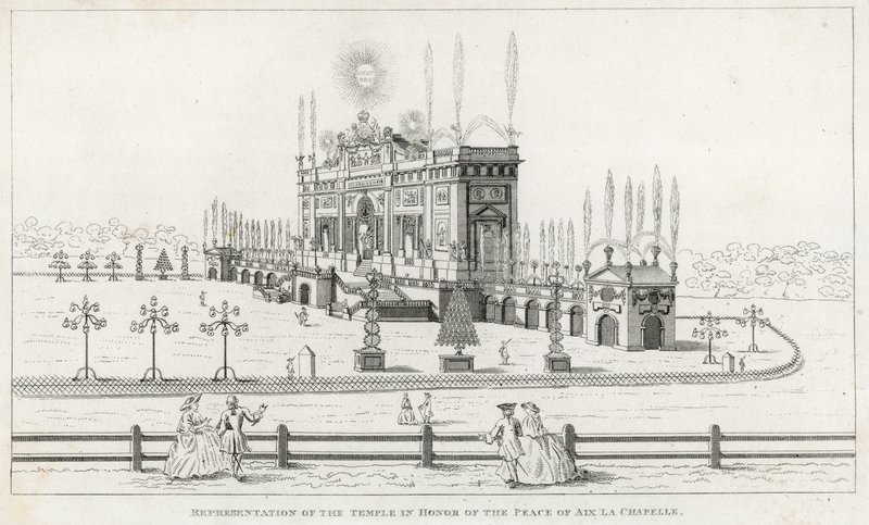 Tempio in onore della Pace di Aquisgrana 1749 da English School