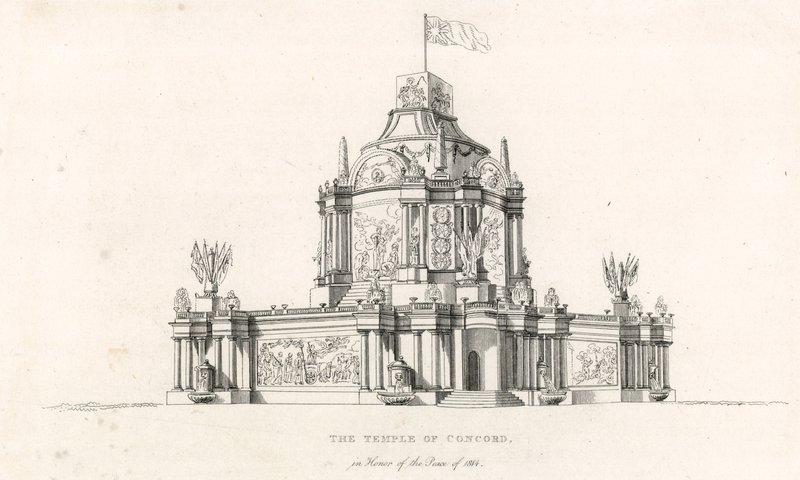 Tempio della Concordia per celebrare la Pace del 1814 da English School