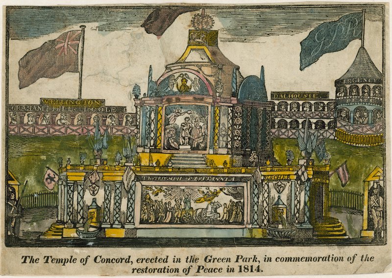 Tempio della Concordia per celebrare la Pace del 1814 da English School