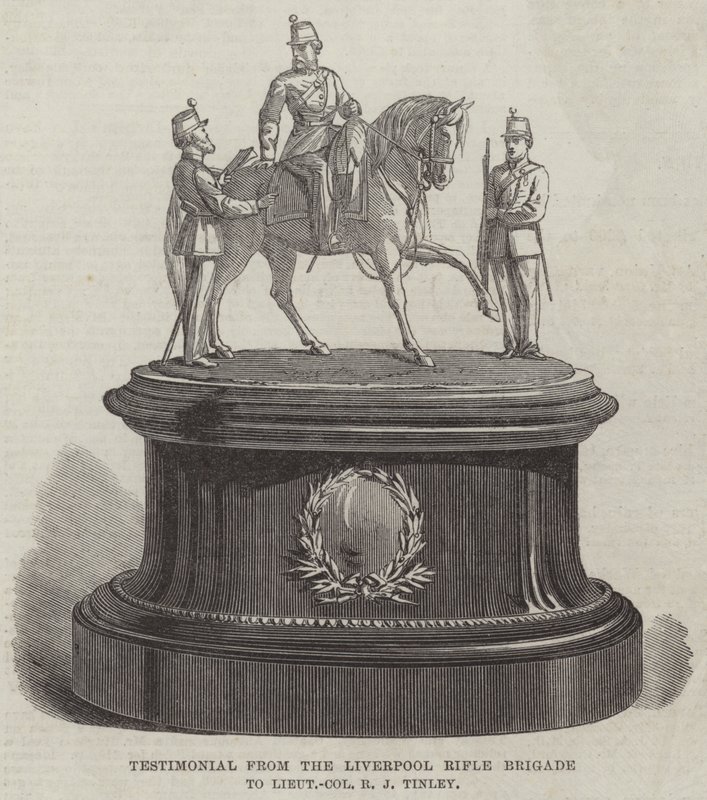 Testimonianza della Liverpool Rifle Brigade al Tenente Colonnello R J Tinley da English School
