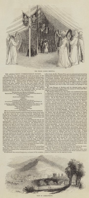 La Società Cymreigyddion di Abergavenny (incisione) da English School