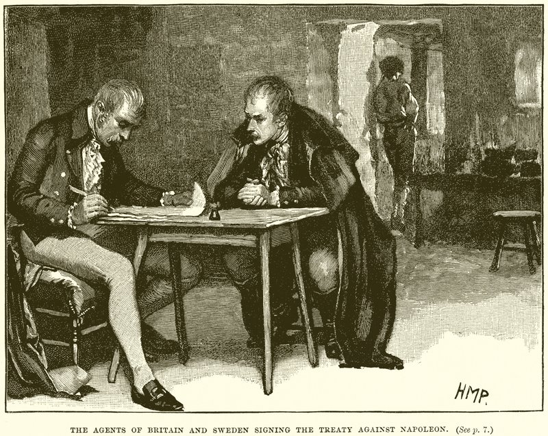 Gli agenti di Gran Bretagna e Svezia firmano il trattato contro Napoleone da English School