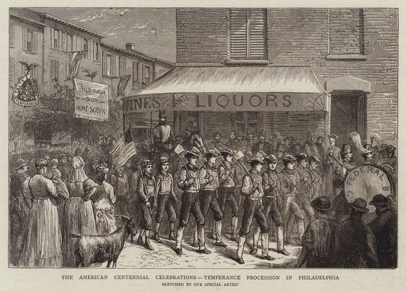 Le celebrazioni del centenario americano, processione della temperanza a Filadelfia da English School