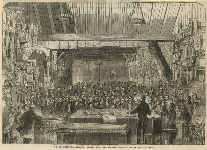 Museo di Architettura, Cannon Row, Westminster - conferenza di Sir William James da English School