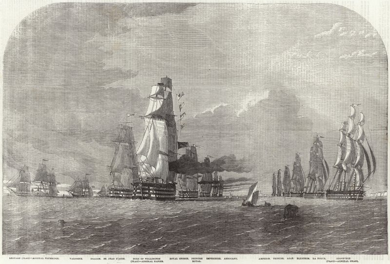 La flotta baltica verso lo Stretto di Dover da English School