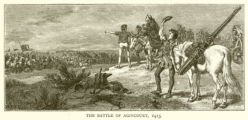 La battaglia di Agincourt, 1415 da English School