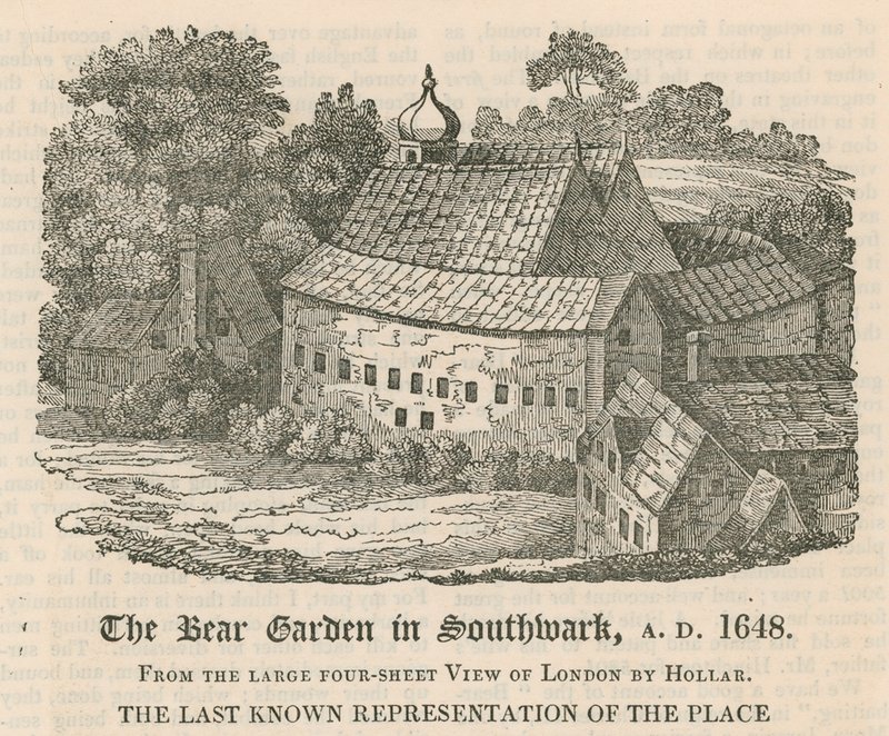 Il Bear Garden a Southwark, AD 1648 da English School