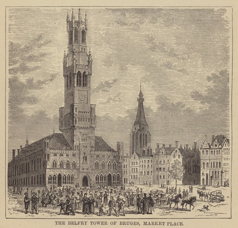 La torre campanaria di Bruges, Piazza del Mercato da English School