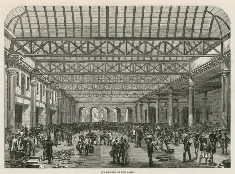 Il mercato del pesce di Billingsgate da English School