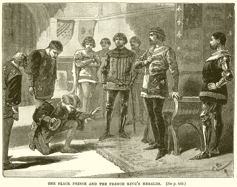 Il Principe Nero e gli araldi del Re di Francia da English School