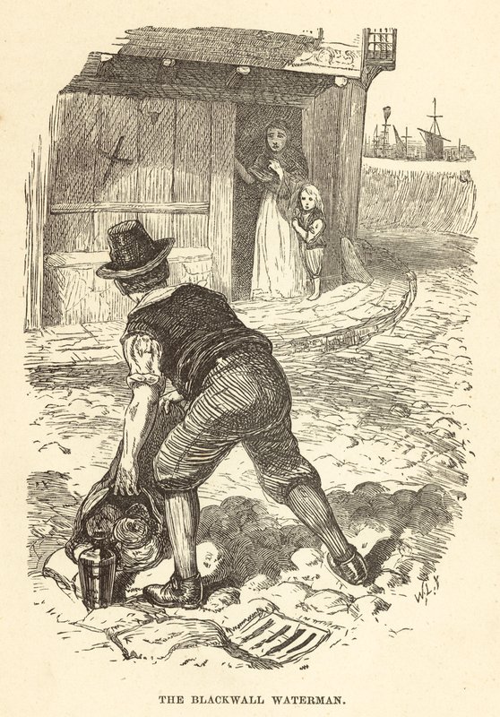 Il barcaiolo di Blackwall (incisione) da English School