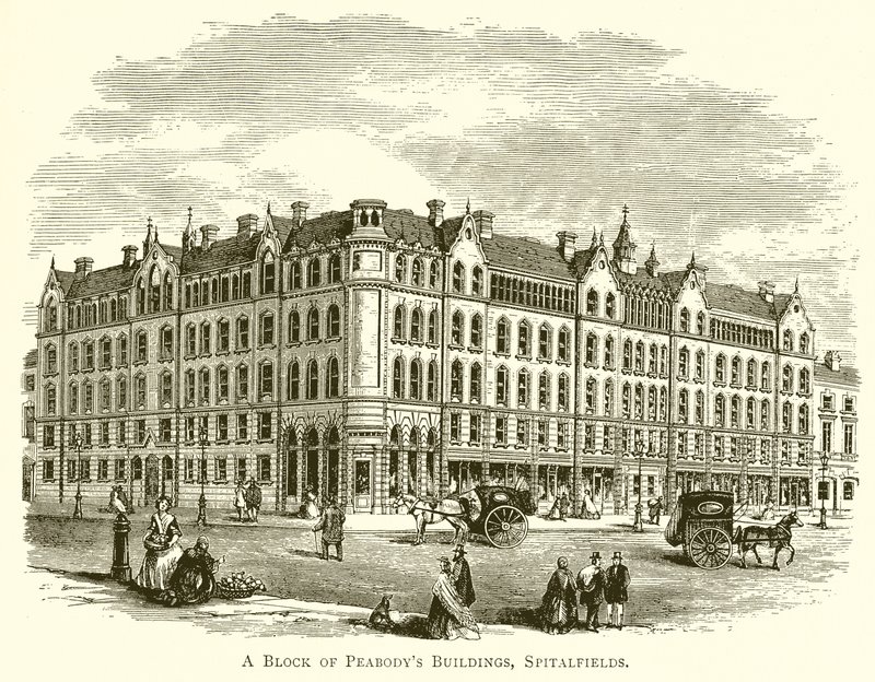 Il blocco degli edifici di Peabody, Spitalfields da English School